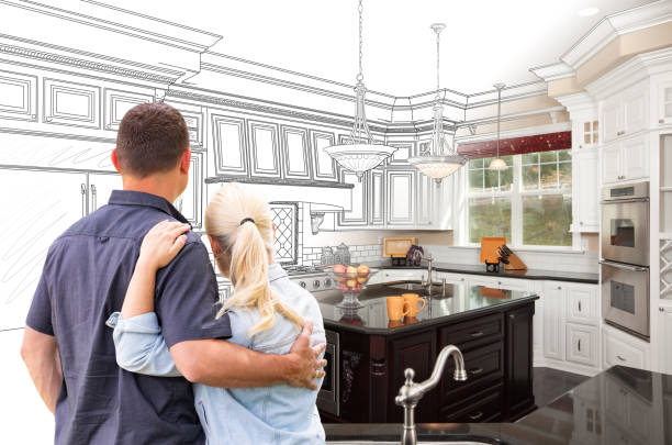 Custom kitchen cabinets installed in a Ashburn home